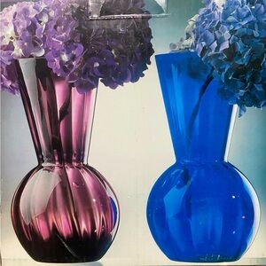 Purple and Blue Glass Vases